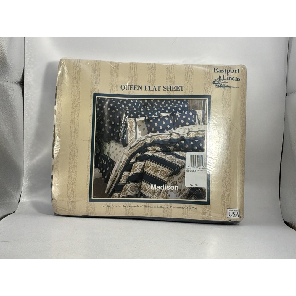 Vintage Eastport Linens Percale Queen Flat Sheet 180 Thread Count "Madison"